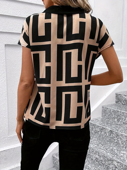 Saskia Sheffield | Geometric Print Blouse For Women