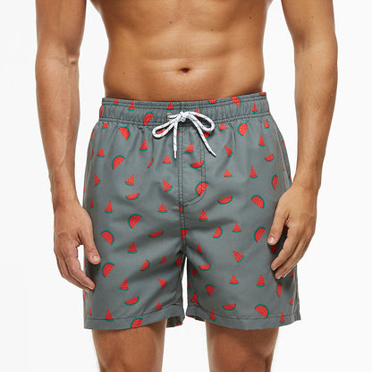 Roland Thackray | Black Flamingo Print Swim Shorts For Men
