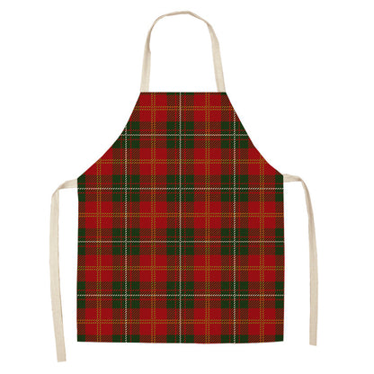 Noel | Red Tartan Reindeer Christmas Apron Unisex