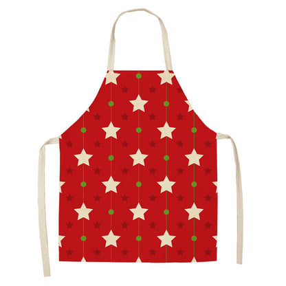 Noel | Red Tartan Reindeer Christmas Apron Unisex