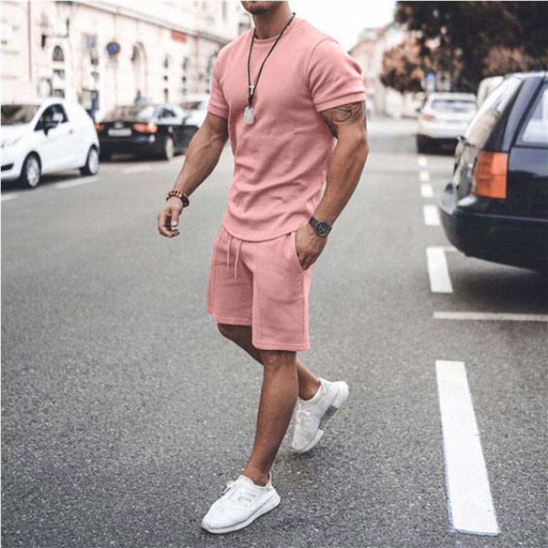 Sonny Bracewell | Pink T-Shirt And Shorts Set For Men