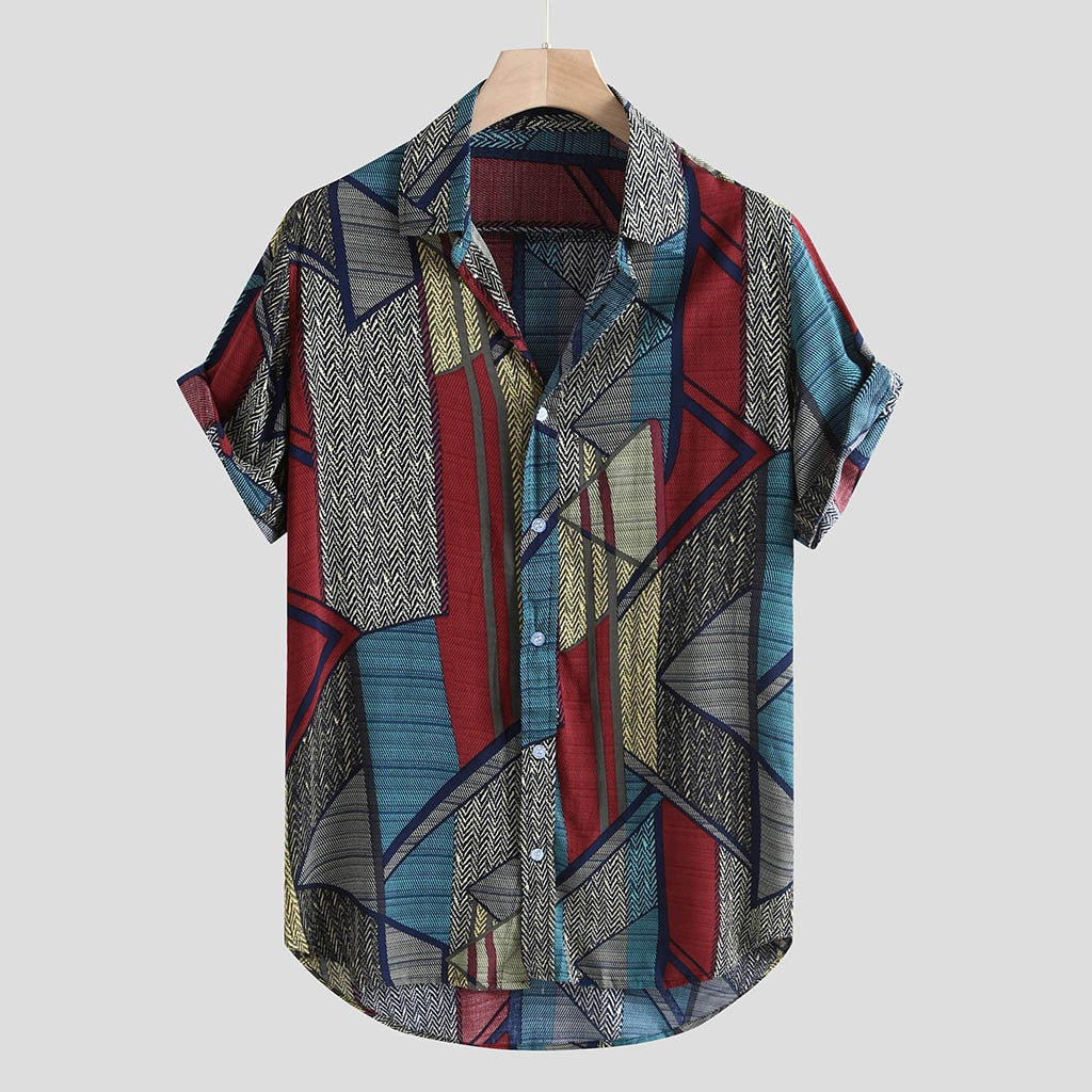 Jules Wexley | Geometric Patchwork Print Shirt For Men