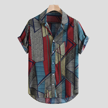 Jules Wexley | Geometric Patchwork Print Shirt For Men