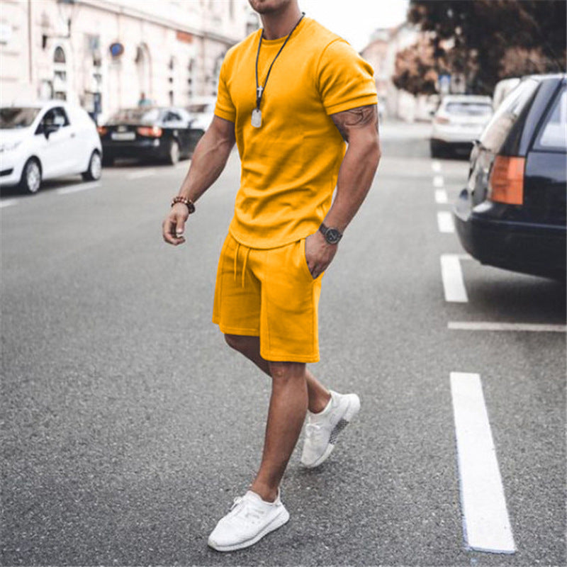 Sonny Bracewell | Pink T-Shirt And Shorts Set For Men