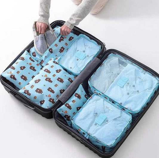 7-Piece Printed Packing Cubes Set - Bear