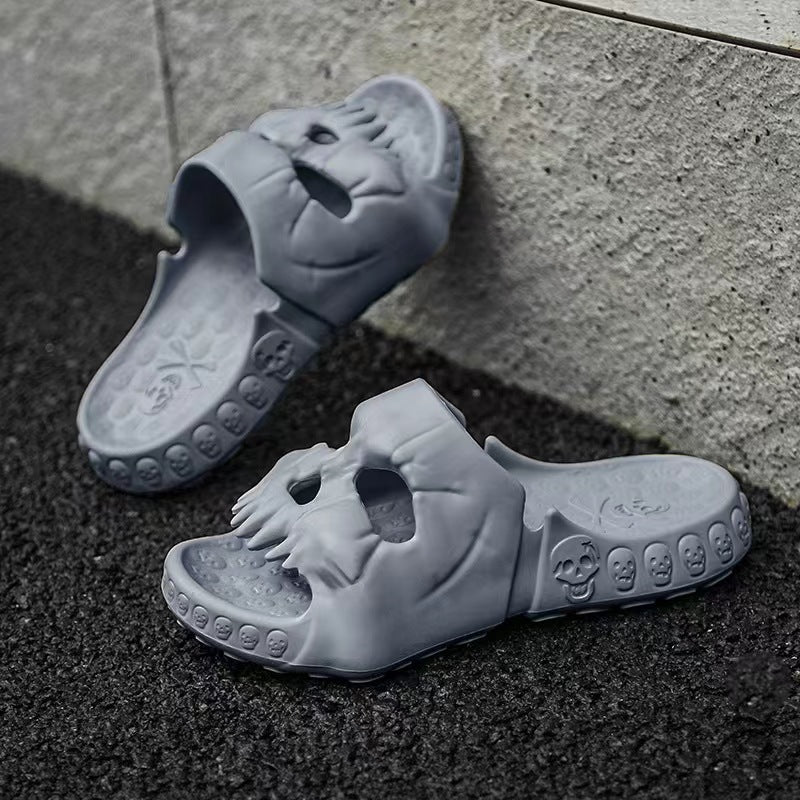Declan Ashgrove | Skull Halloween Slippers For Men