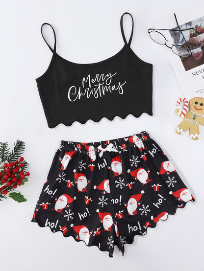 Snowy Cheer | Santa Print Christmas Pyjamas For Women