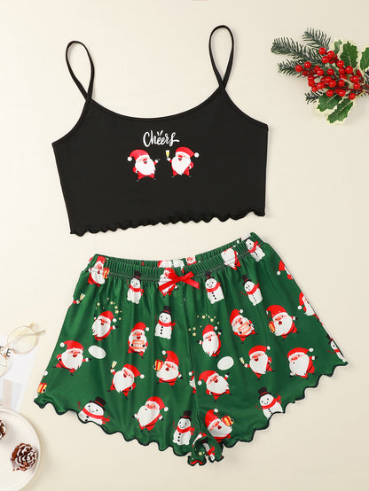 Snowy Cheer | Santa Print Christmas Pyjamas For Women