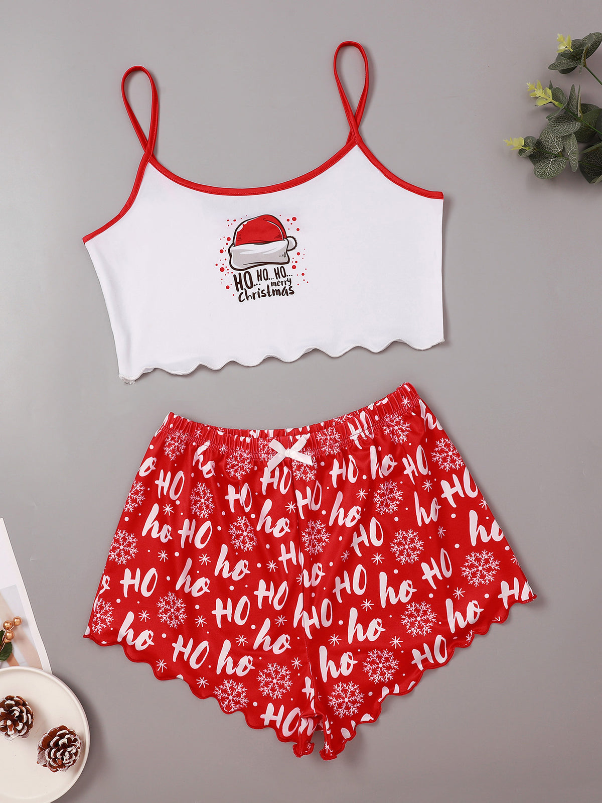 Snowy Cheer | Santa Print Christmas Pyjamas For Women