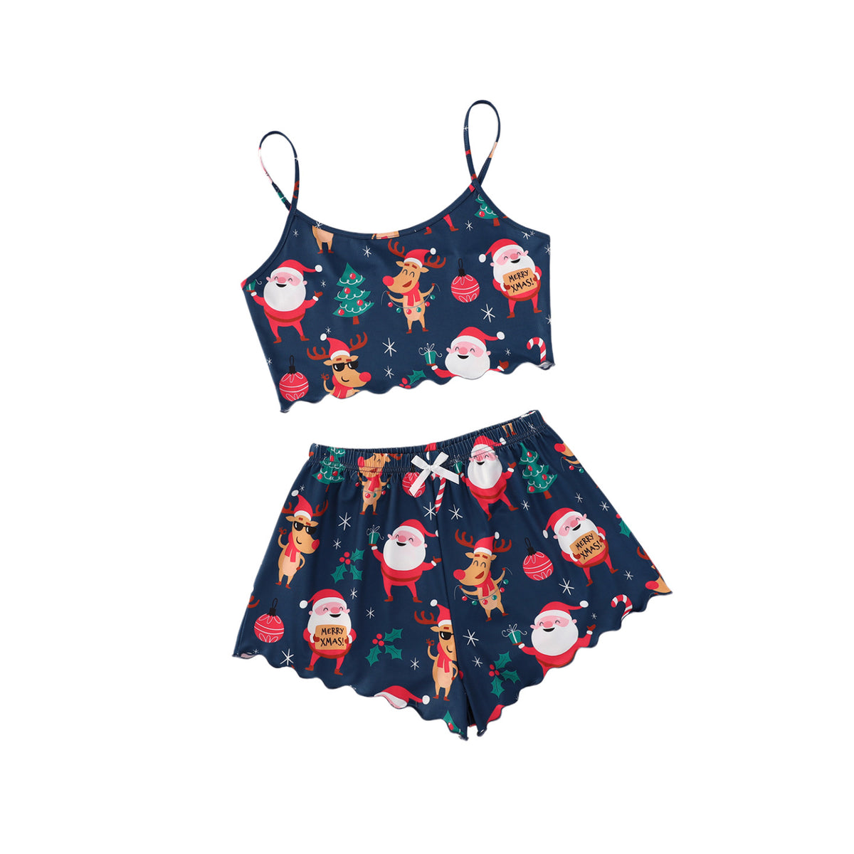 Snowy Cheer | Santa Print Christmas Pyjamas For Women