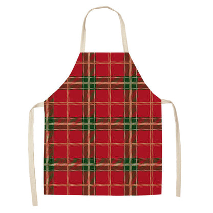 Noel | Red Tartan Reindeer Christmas Apron Unisex