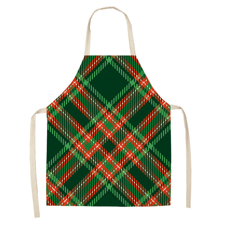 Noel | Red Tartan Reindeer Christmas Apron Unisex