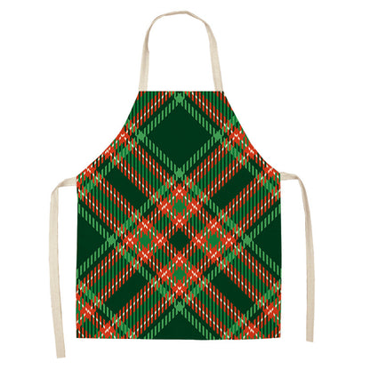 Noel | Red Tartan Reindeer Christmas Apron Unisex