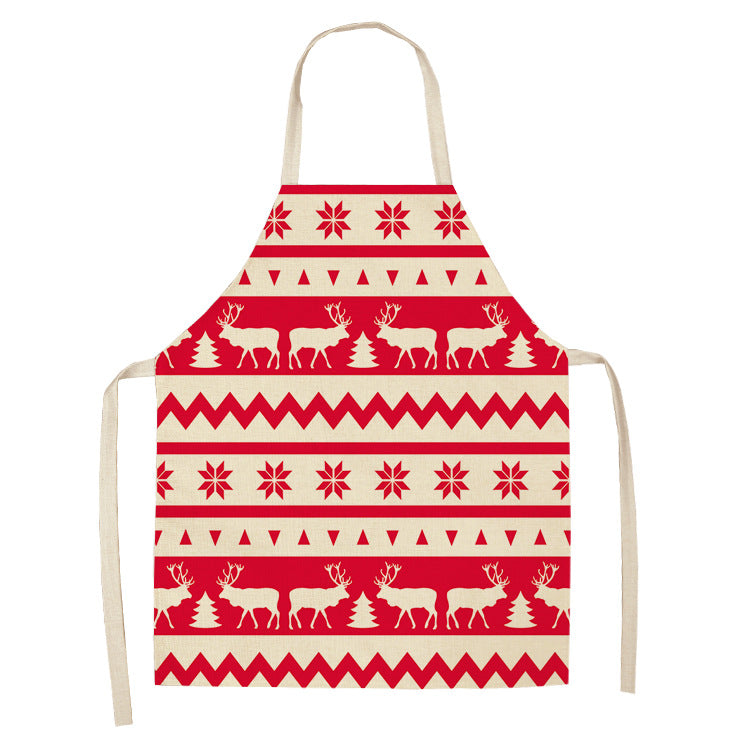 Noel | Red Tartan Reindeer Christmas Apron Unisex