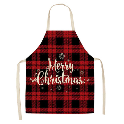Noel | Red Tartan Reindeer Christmas Apron Unisex