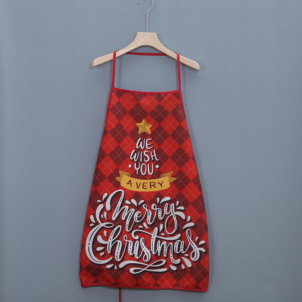 Ginger Snap | Red Tartan Script Print Christmas Apron Unisex