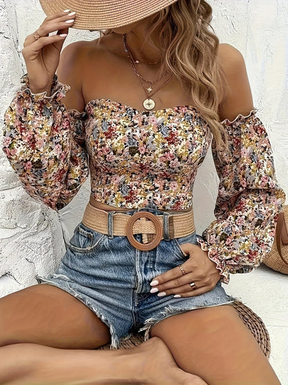 Niamh Sheldon | Floral Off-Shoulder Blouse For Women