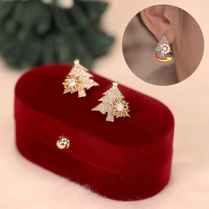 Sparkle Bell | Rhinestone Tree Christmas Earrings For Women