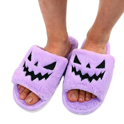 Beatrix Sloane | Plush Pumpkin Halloween Slippers For Women
