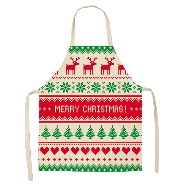 Noel | Red Tartan Reindeer Christmas Apron Unisex