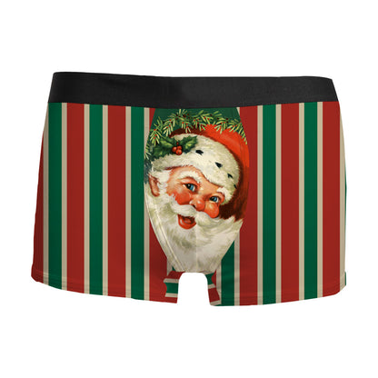 Silent Night | Red Snowman Print Christmas Boxer Briefs For Men