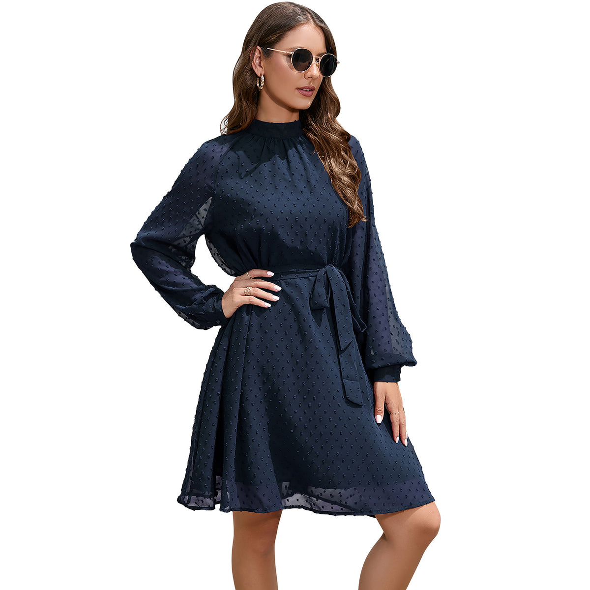 Isla Mitchell | Chiffon Polka Dot Formal Dress For Women