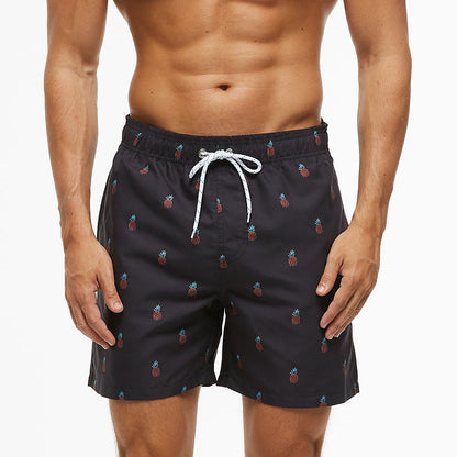 Roland Thackray | Black Flamingo Print Swim Shorts For Men