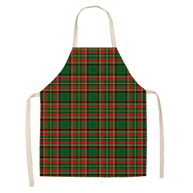 Noel | Red Tartan Reindeer Christmas Apron Unisex