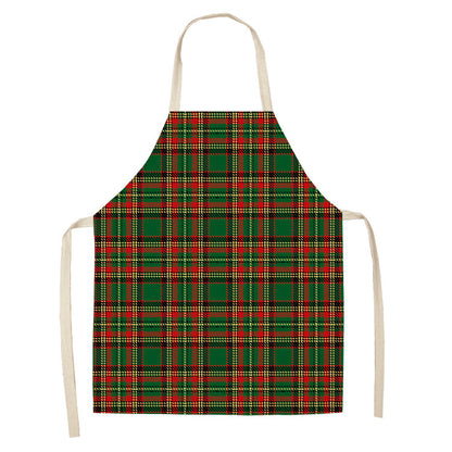 Noel | Red Tartan Reindeer Christmas Apron Unisex