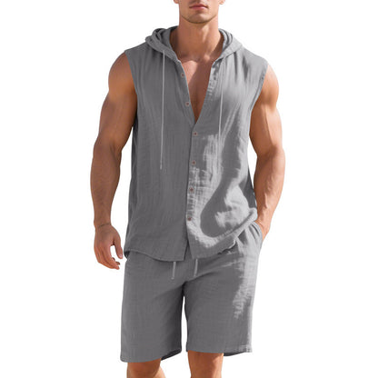 Gregor Norbury | Sleeveless Shirt And Shorts Set For Men