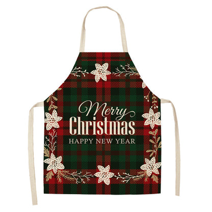 Noel | Red Tartan Reindeer Christmas Apron Unisex