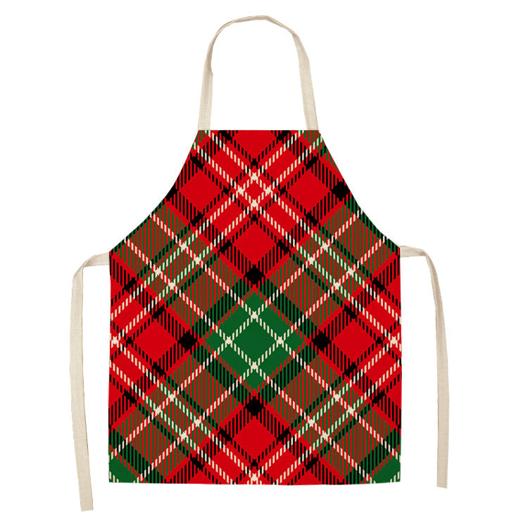 Noel | Red Tartan Reindeer Christmas Apron Unisex