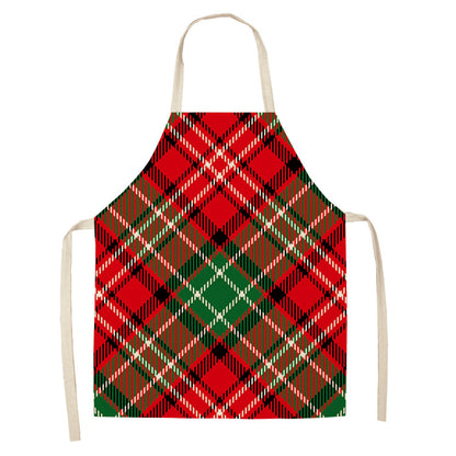 Noel | Red Tartan Reindeer Christmas Apron Unisex