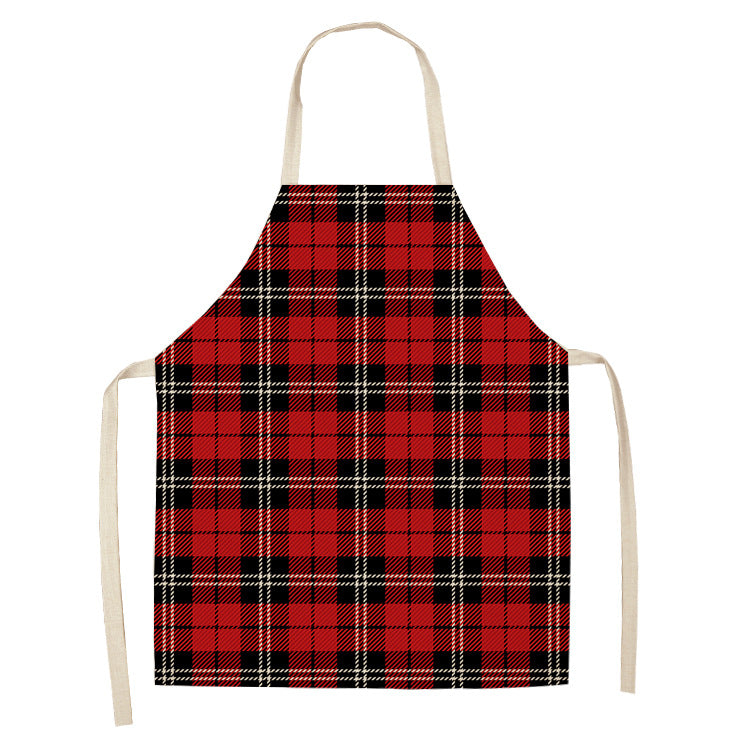 Noel | Red Tartan Reindeer Christmas Apron Unisex