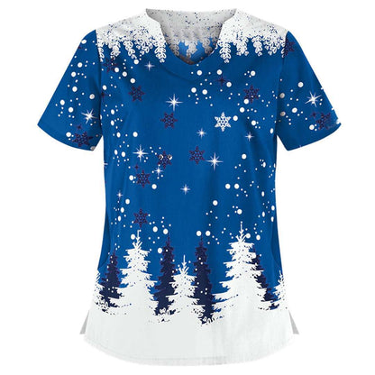 Frosty Morn | Snowman Print Christmas T-Shirt For Women
