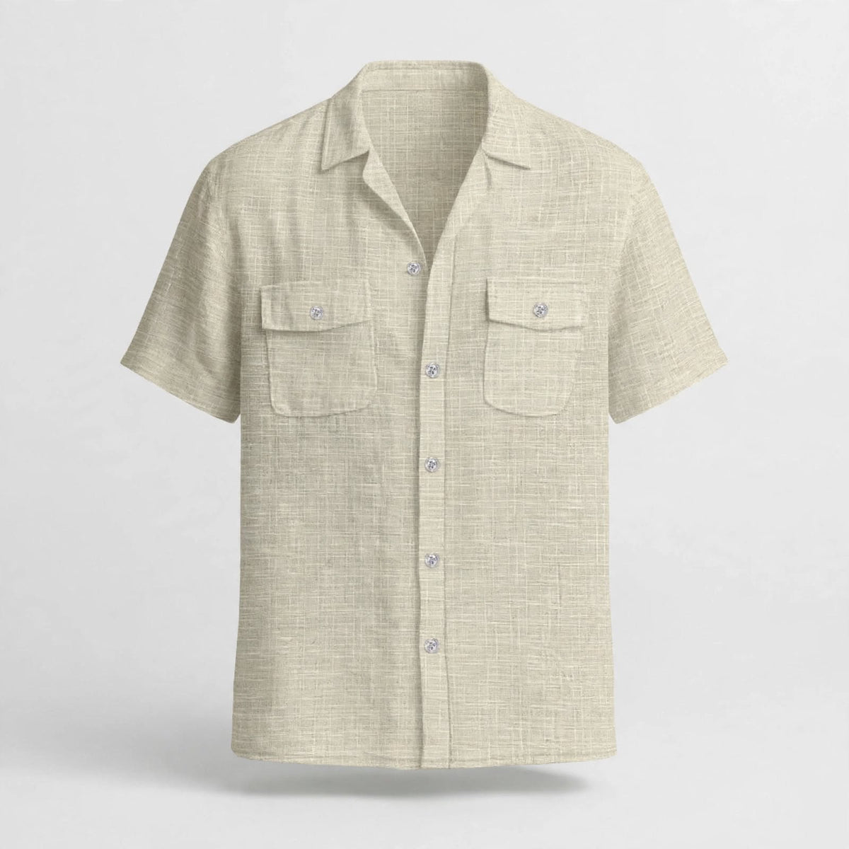 Ignatius Padley | Linen Look Camp Collar Shirt For Men