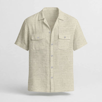Ignatius Padley | Linen Look Camp Collar Shirt For Men