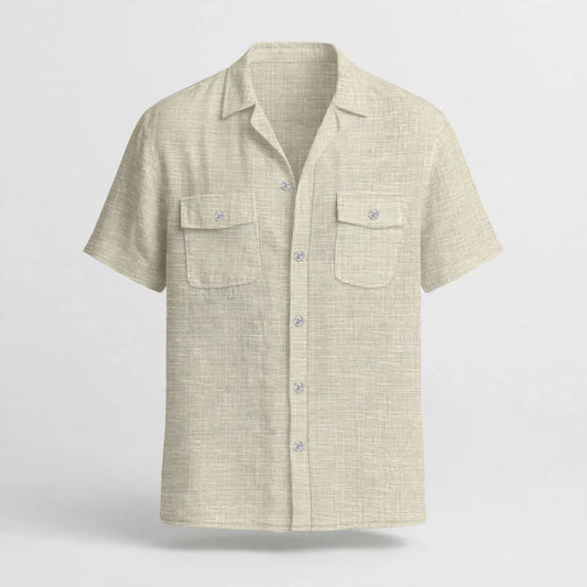 Ignatius Padley | Linen Look Camp Collar Shirt For Men