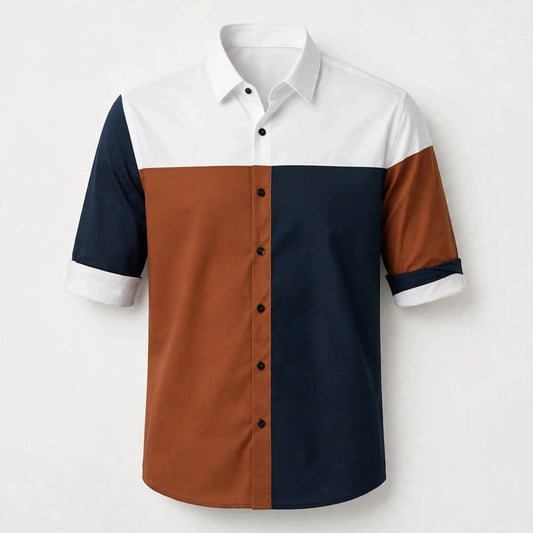 Hamlin Ormsby | Colourblock Long Sleeve Shirt For Men