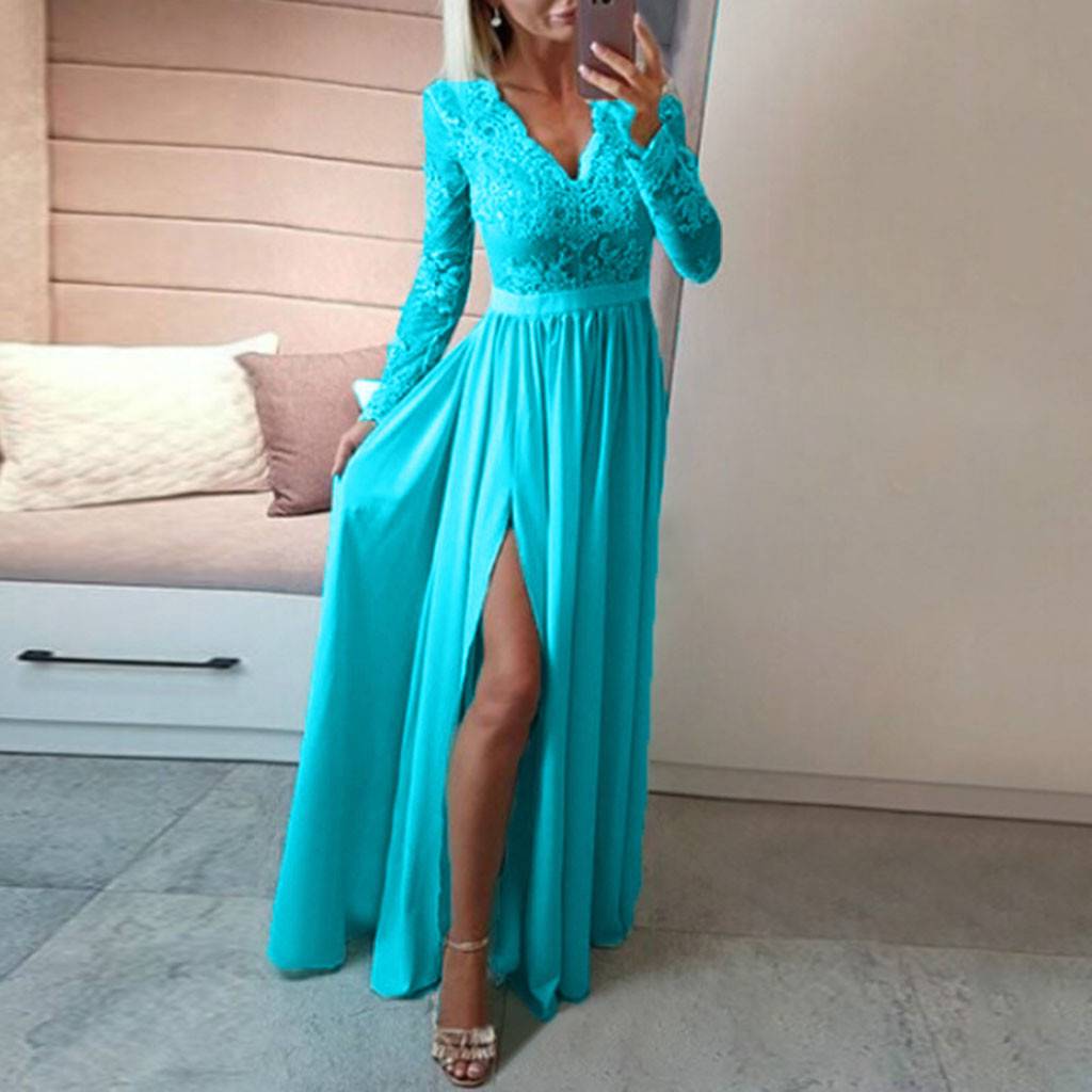 Elise Campbell | Lace V-Neck Maxi Dress For Women