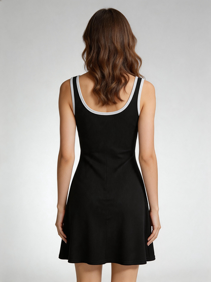 Ella Cooper | Ribbed Summer Dress With Contrast Trim For Women