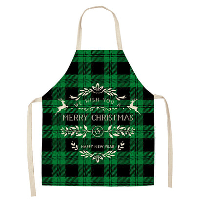 Noel | Red Tartan Reindeer Christmas Apron Unisex