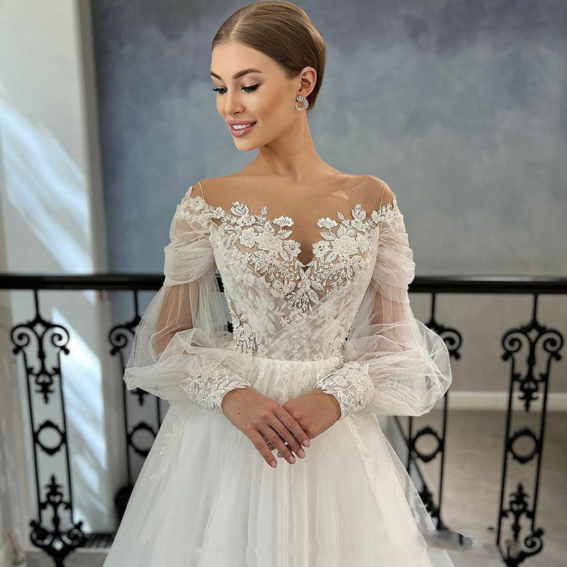 Amelia Hughes | Ivory Lace Ball Gown Wedding Dress For Women