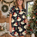 Jolly Night | Satin Santa Print Christmas Pyjamas For Women