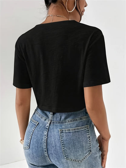 Arabella Fenwick | Textured Crop Top With Twist Front For Women