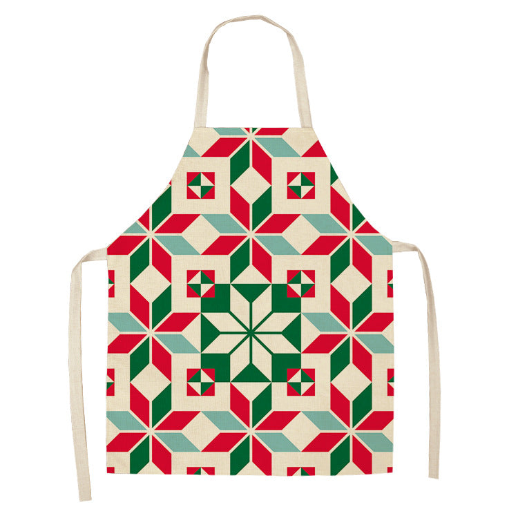 Noel | Red Tartan Reindeer Christmas Apron Unisex