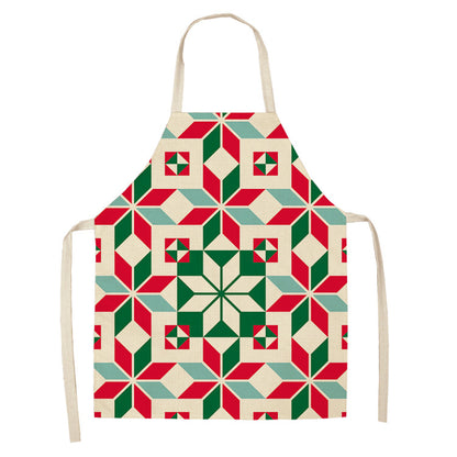 Noel | Red Tartan Reindeer Christmas Apron Unisex