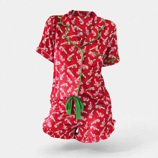 Tinsel Town | Candy Cane Print Christmas Pyjamas For Women