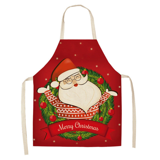 Yule | Red Snowman Print Christmas Apron Unisex