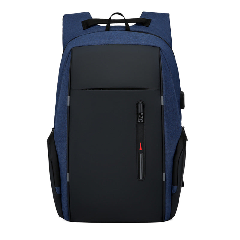 Water-Resistant USB Laptop Backpack - Blue
